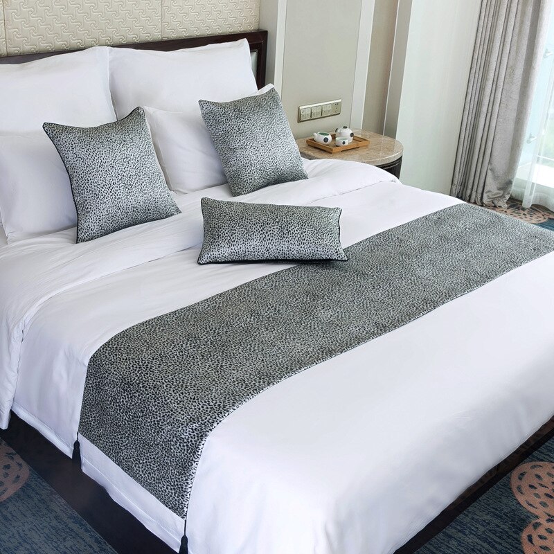 Cilected klassisk zebra leopard säng löpare polyester sängöverkast säng flagga/handduk dekorativa sängöverdrag för hem hotell: Färg 3 / 45 x 240cm