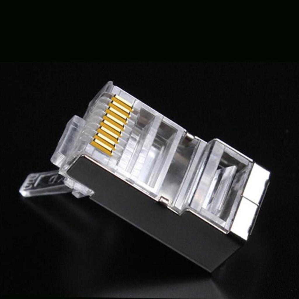 100x Gigabit CAT6 RJ45 Netwerk Afgeschermde Connectors Ethernet Kabel Corrosiebestendigheid Plug Heads