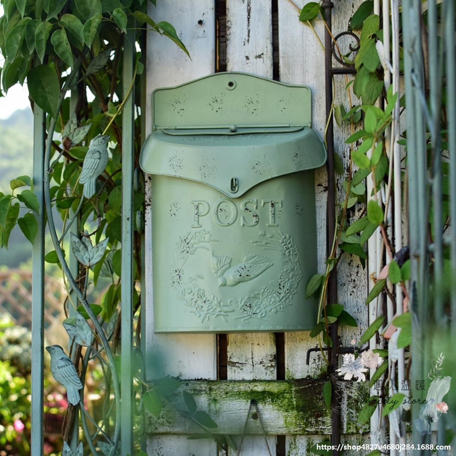 Jahrgang Europäischen Ländlichen Pastoralen Stil Zauberstab Halterung Briefkasten Bauernhaus Post Kreative Zeitung knapp Kasten Wasserdicht Garten Dekor