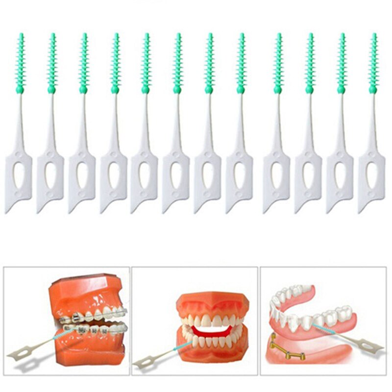 20pcs/box Soft Plastic Dental Floss Gingival Interdental Brush Toothpick Toothbrush Floss Dental Flosser Pick Tooth Clean Tool