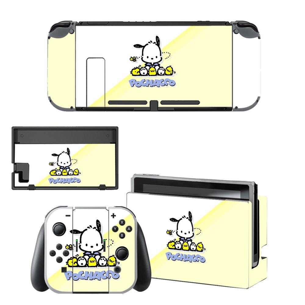 Pochacco-pegatinas de piel para Nintendo Switch, pegatinas de vinilo para consola Nintendo Switch y controlador Joy-Con