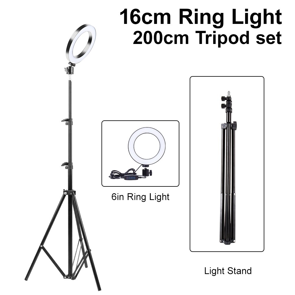 LED Makeup Light Ring 5500K Dimmable Photographic Lighting With Tripod Stand LED Lamps Selfie Phone Ring Light For Video Camera