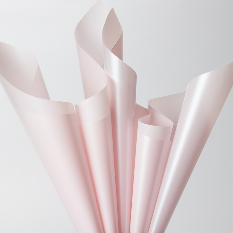 20Pcs Koreaanse Cloud Brokaat Zijde Satijn Textuur Film Opp Bloem Inpakpapier Boeket Bloemen Bloem Winkel Materialen: Light pink