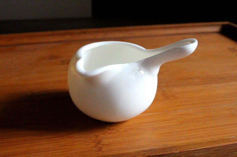 Keramische zuiver wit enkele handvat mond melk tank melk melk lepel fair glas suiker kleine melk cup koffie metgezel lo926210