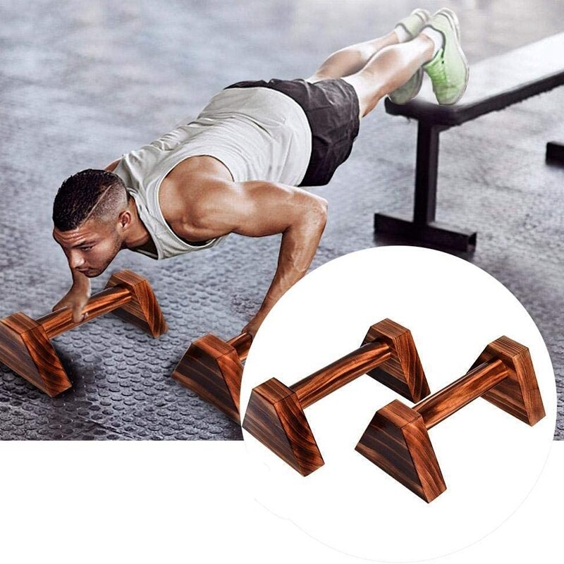 AD-1 Pair of Wooden Push-Up Equipment Gymnastic Handstand Fitness Exercise Tool Men and Women Training Equipment