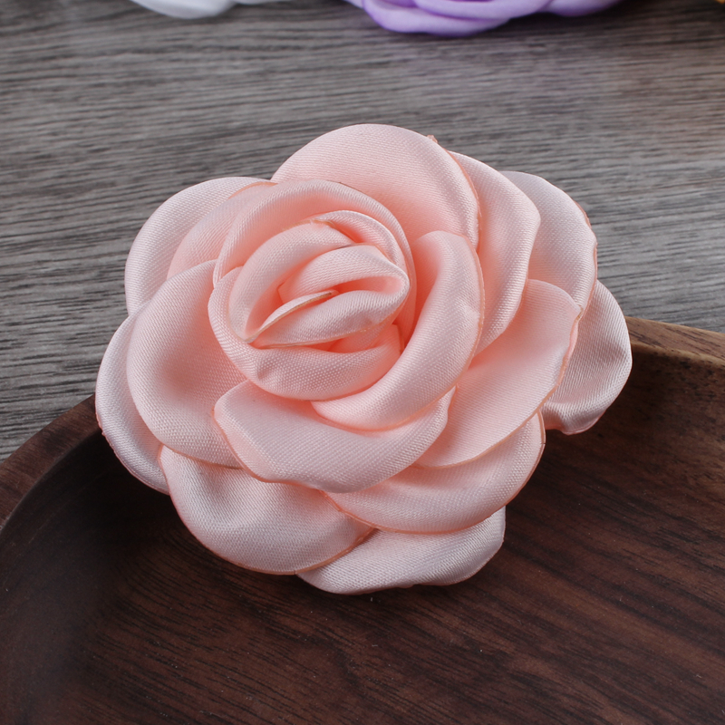 Flores de satén quemadas para el cabello, accesorios para el cabello, flores de tela Floral asadas para ramo de bodas, diademas de 10 piezas y 6CM