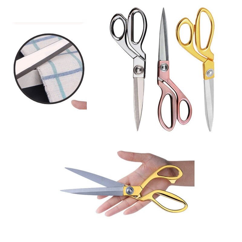 Cisaille outils de couture Vintage acier inoxydable tailleur ciseaux pour tissu vêtements tailleur ciseaux doré lame tranchante accessoire