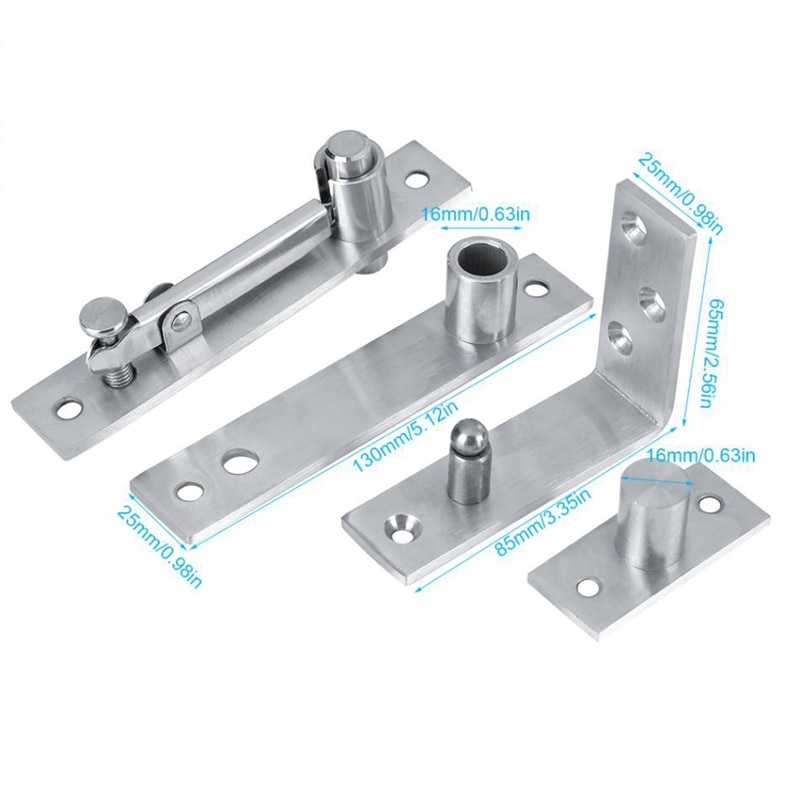1 Set 360 Degree Stainless Steel Door Pivot Hinge Tall Building Rotary Door Pivot Hinge Install Up and Down for One Set