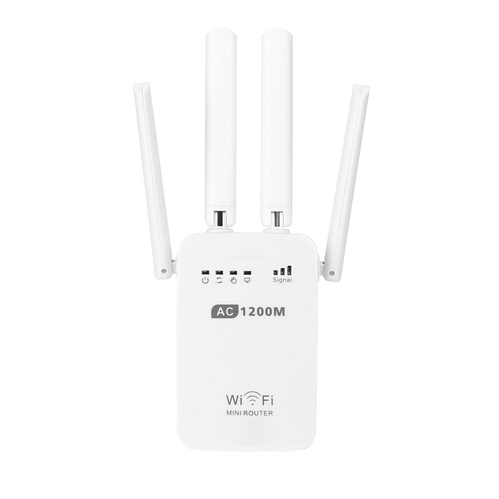 VOBERRY 1200 Mbps Dual Frequency 2.4/5g Wireless Range Expander WiFi Relay Router 4 Antenna Wide Range Wireless: Default Title