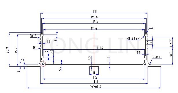 2 stks Aluminium box147 * 40-100mm/Controller aluminium profiel shell/driver aluminium shell/Automotive aluminium behuizing