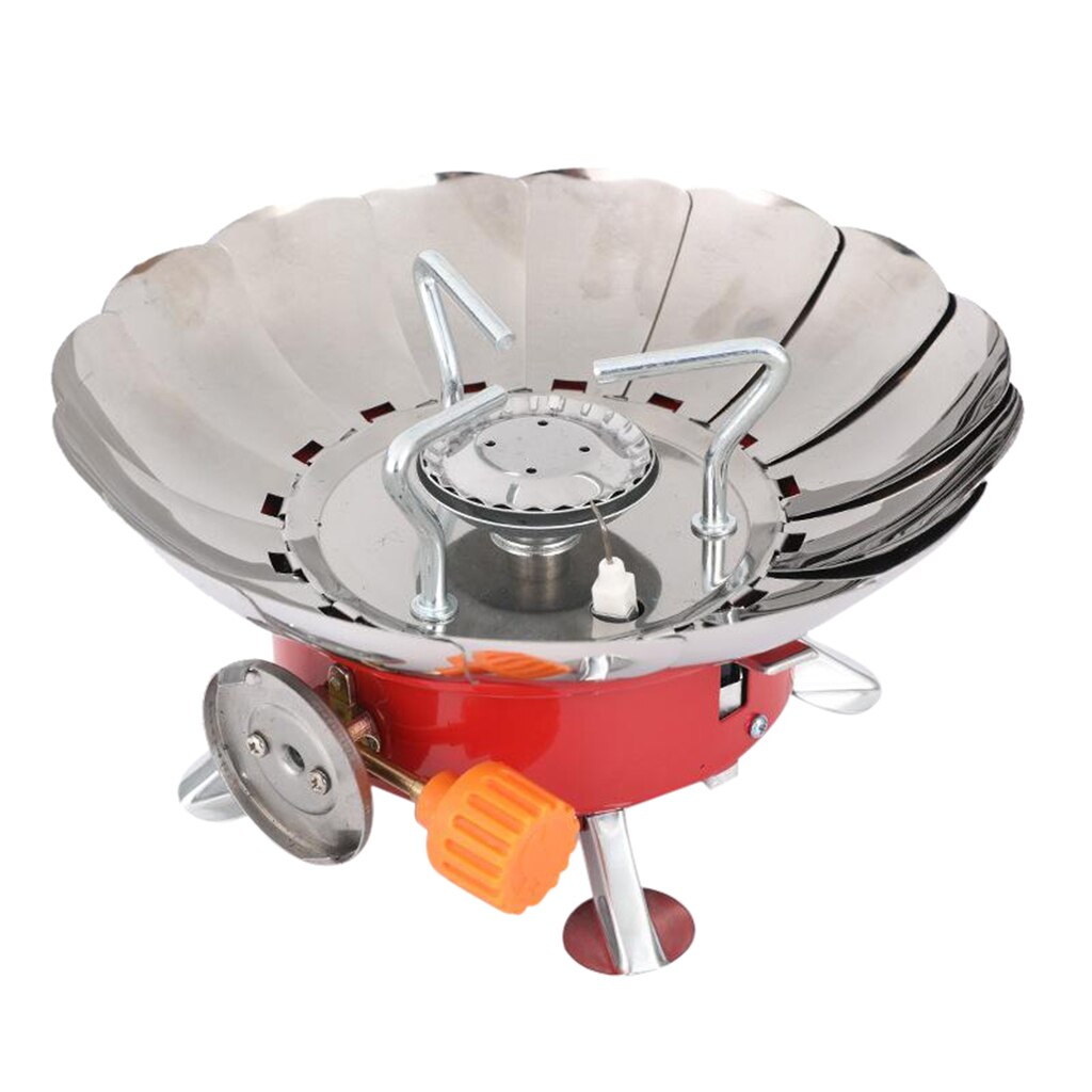 Camping Mini Gas Stoves Portable Folding Cooking Burners with Piezo Ignition: Round