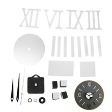 Diy 3d romeinse cijfers horloge klok huisdecoratie spiegel gezicht muursticker-zilver 3d acryl romeinse cijfers wandklok zilver