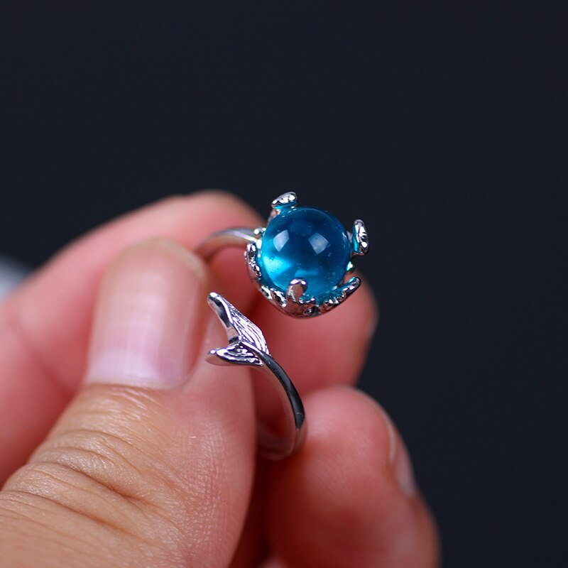 Fishtail Verstelbare Ring Voor Vrouwen Bruiloft Engagement Verzilverd Vinger Ring Partij Sieraden Stijlvolle Persoonlijkheid Mermaid