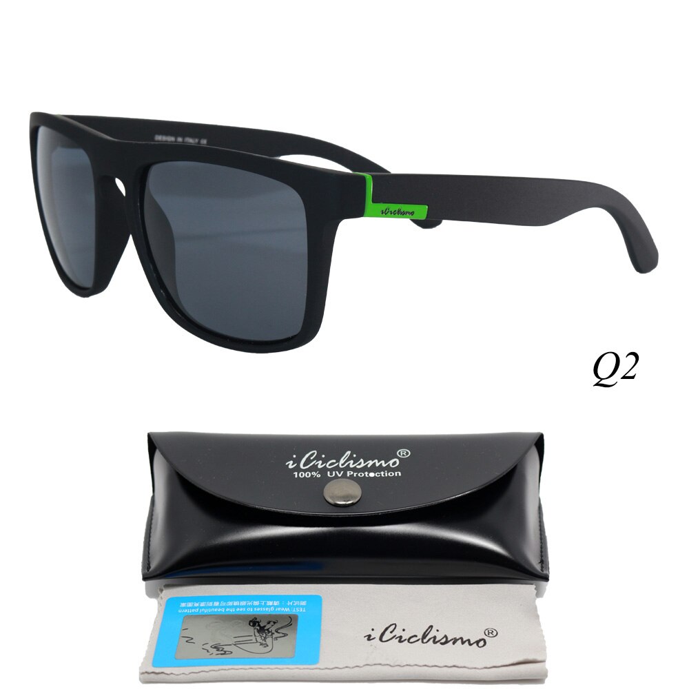 Quisviker polariserede solbriller mænd campingfiskebriller  uv400 beskyttelse cykelbriller  tr90 ramme sportsvandring briller: Q2