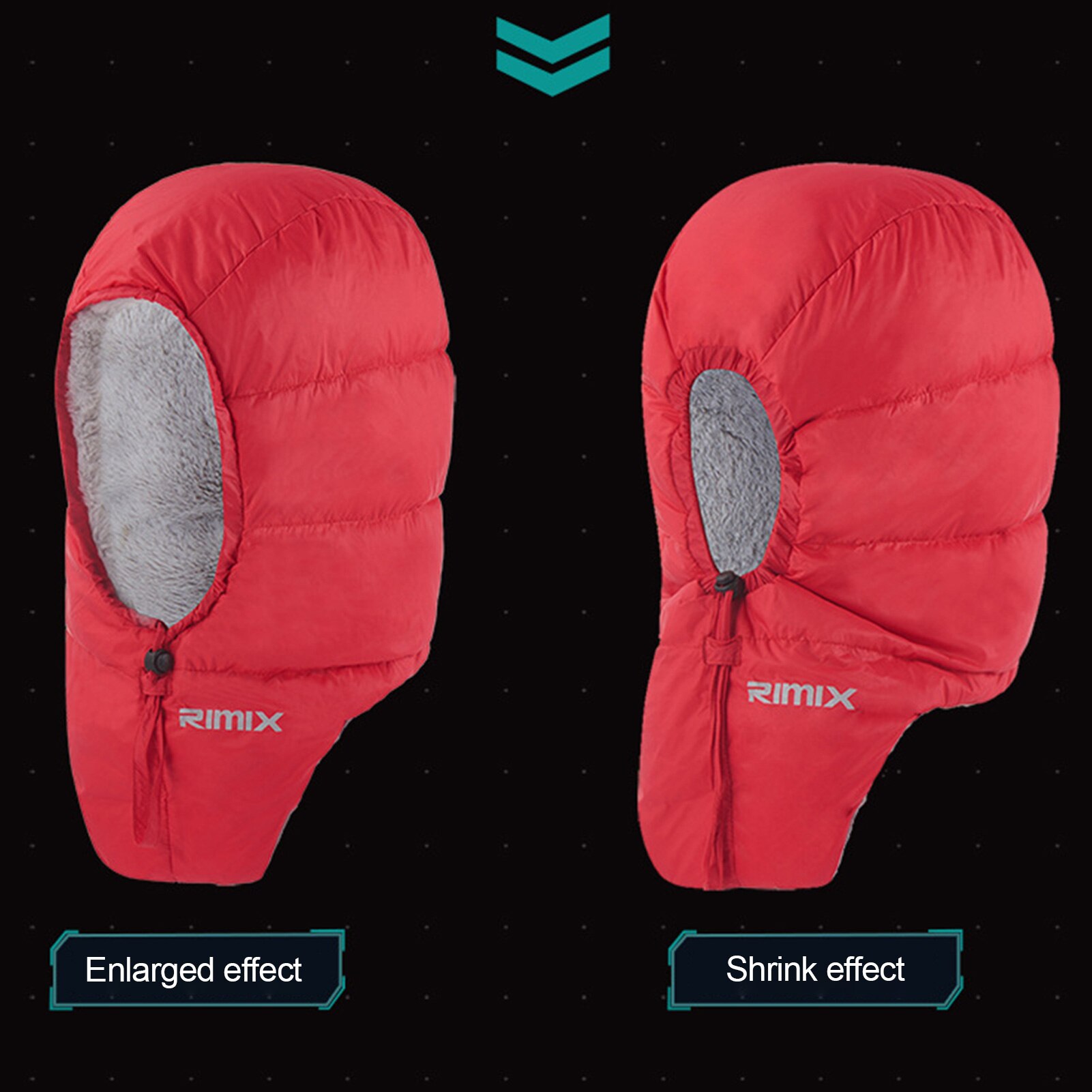 Down Hood Outdoor Hiking Camping Waterproof Warm Hat Plus Velvet Thick Windproof Men And Women Protection Against Cold Workable