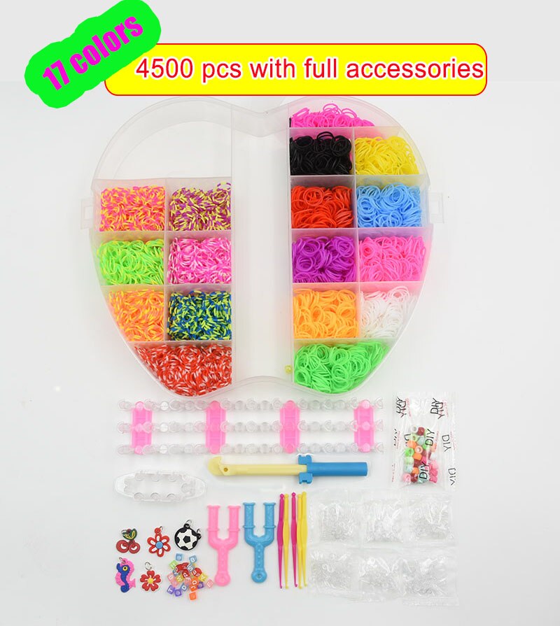 Elastische Rubber Loom Bands Kit Kinderen Weven Armband Speelgoed Rubber Girl Braid Vlechten Accessoires Kinderen Goederen: YELLOW