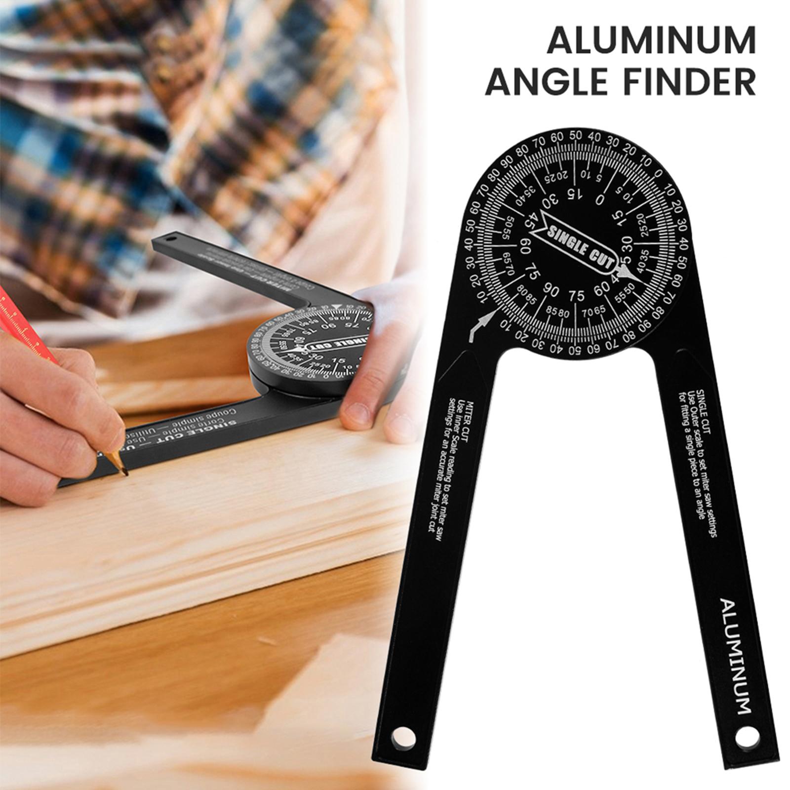 Miter Saw Protractor Angle Finder Woodworkers Edge Ruler Crown Molding Tools Corrosion Resistance Miter Saw Protractor