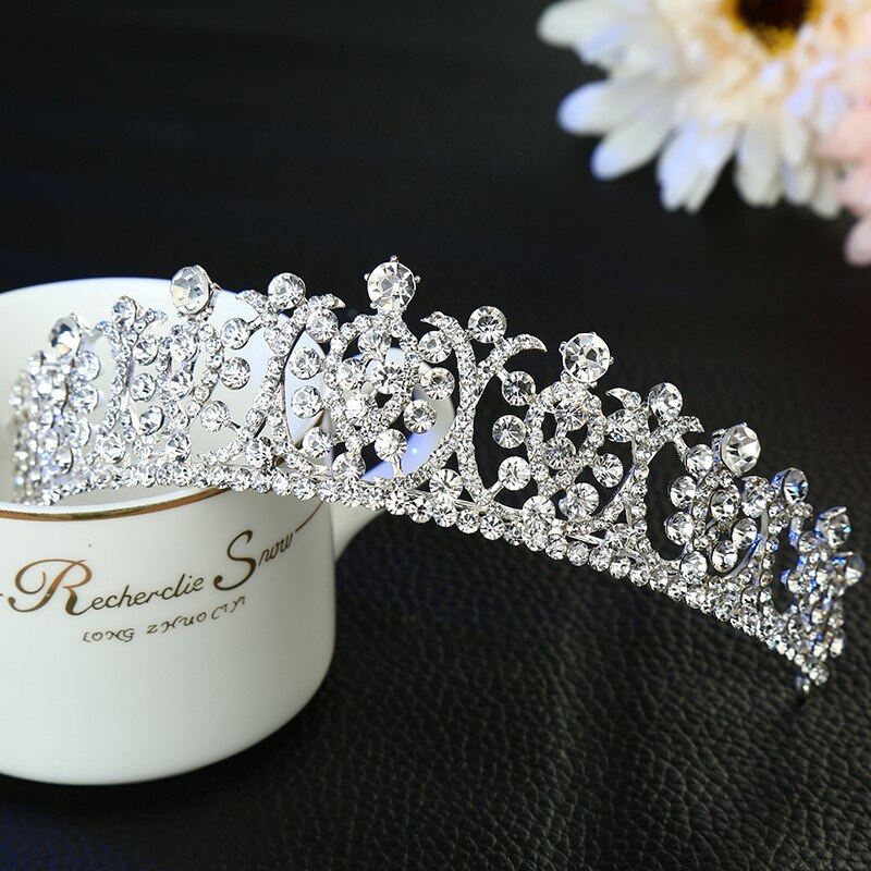 Luxury Silver Plated Crystal Wedding Tiaras Hairband Rhinestone Pageant Diadem Prom Crown Bridal Hair Accessories tiara de noiva
