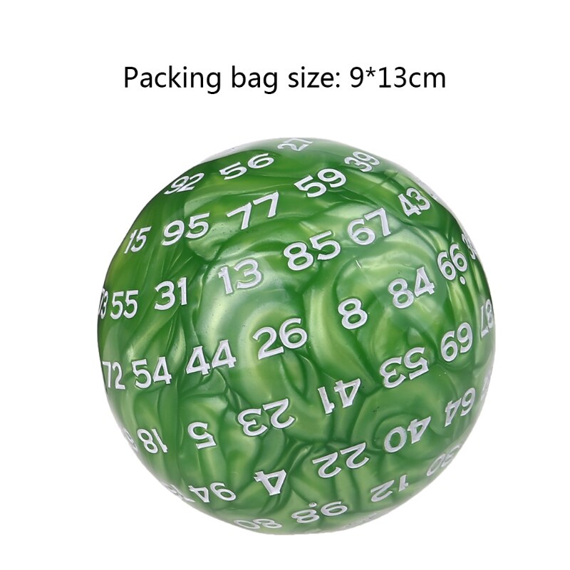 99 Sides Polyhedral Dice Green Irregular Multi Sided Acrylic Dices for Table Board Role Playing Game Bar Pub Club Party