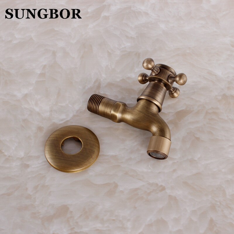Bathroom Accessory Antique Brass Washing Machine Faucet Wall Mounted Laundry Tap SY-1215F