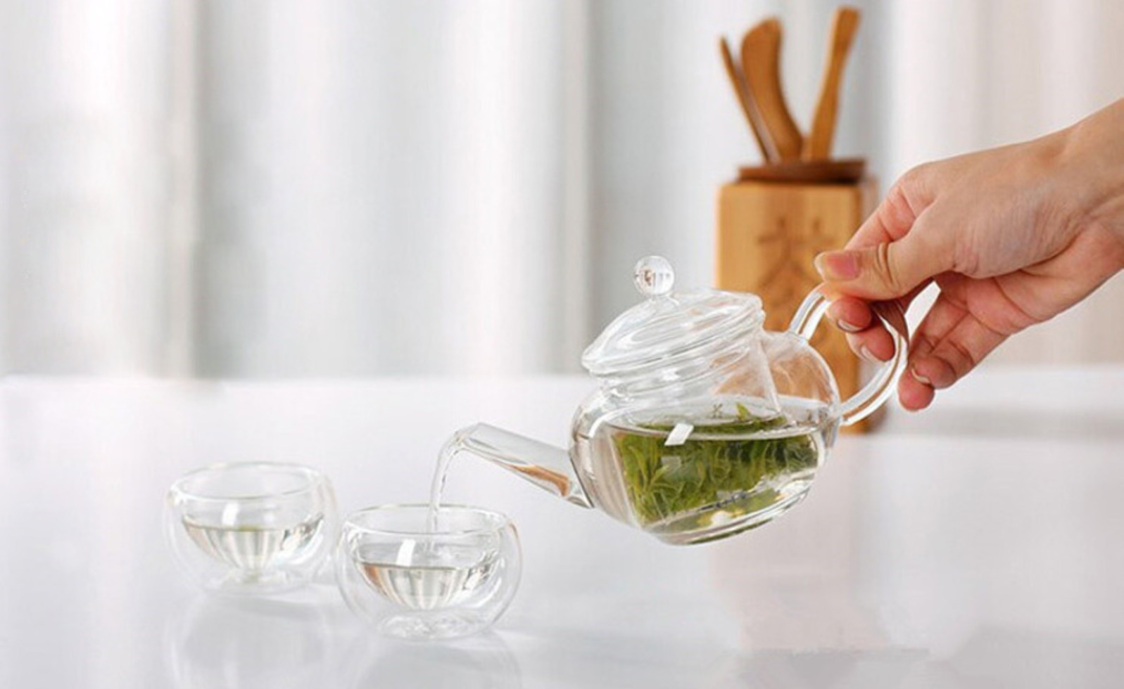 Bule de vidro transparente resistente ao calor bule com infusor chinês café flor chá folha ervas pote 240 ml chaleira durável presente