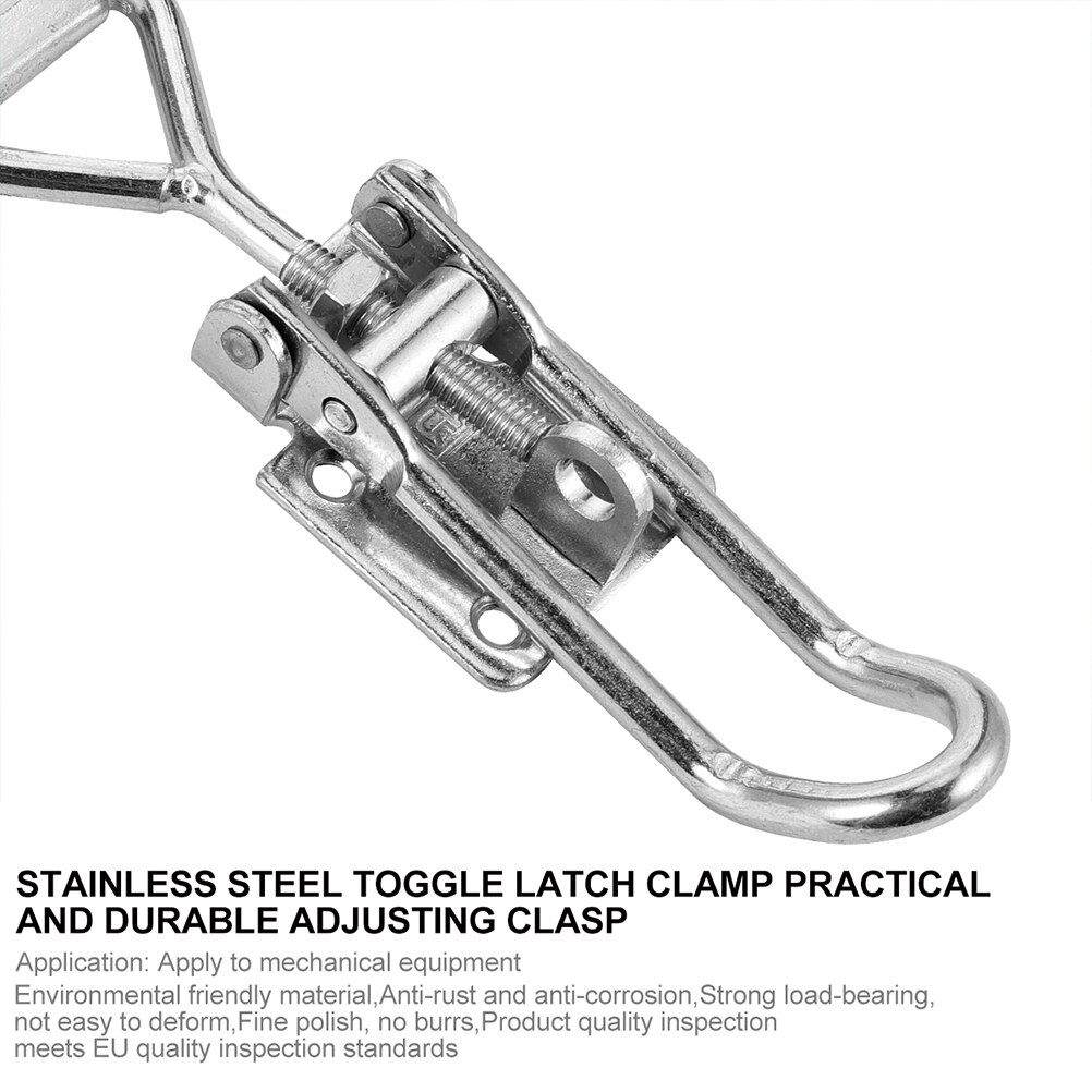1pc Durable Stainless Steel Toggle Clamp Toggle Clamp Metal Adjustable Hasps