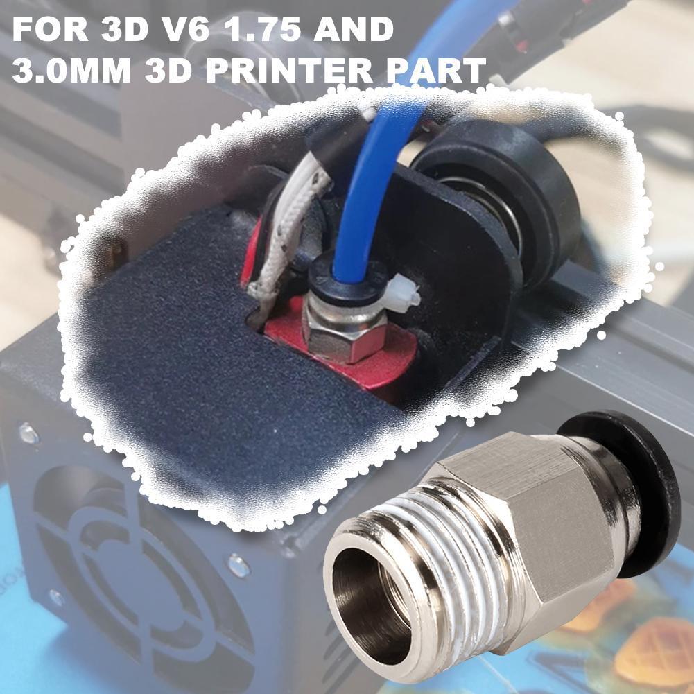 1 Pcs Pc4-m10 3d Printer V6 Pneumatic Connector For 3d V6 1.75 And 3.0mm 3d Printer Part Fit 2x4mm Tube And 3x4 Tube V2e9