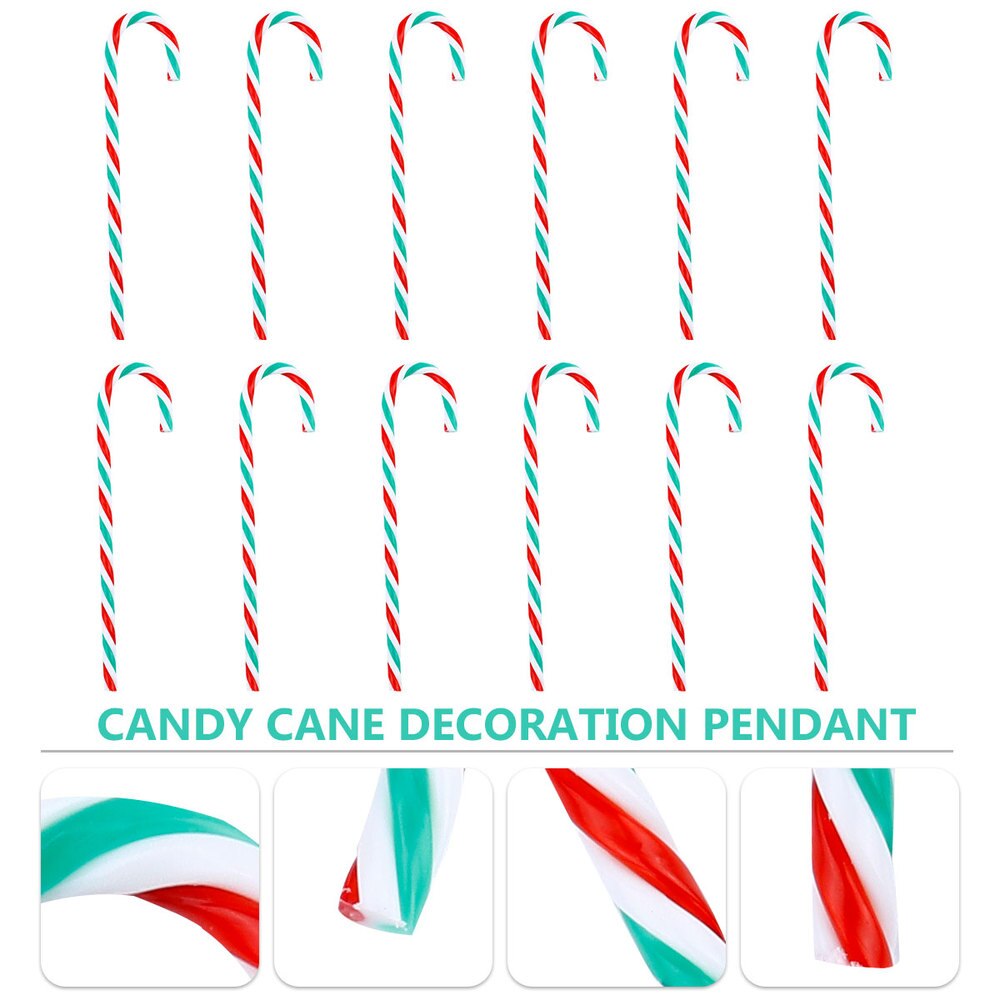 12 stuks decoratieve hangers in de vorm van een zuurstok, hangende kerstboomdecoratie in de vorm van een zuurstok