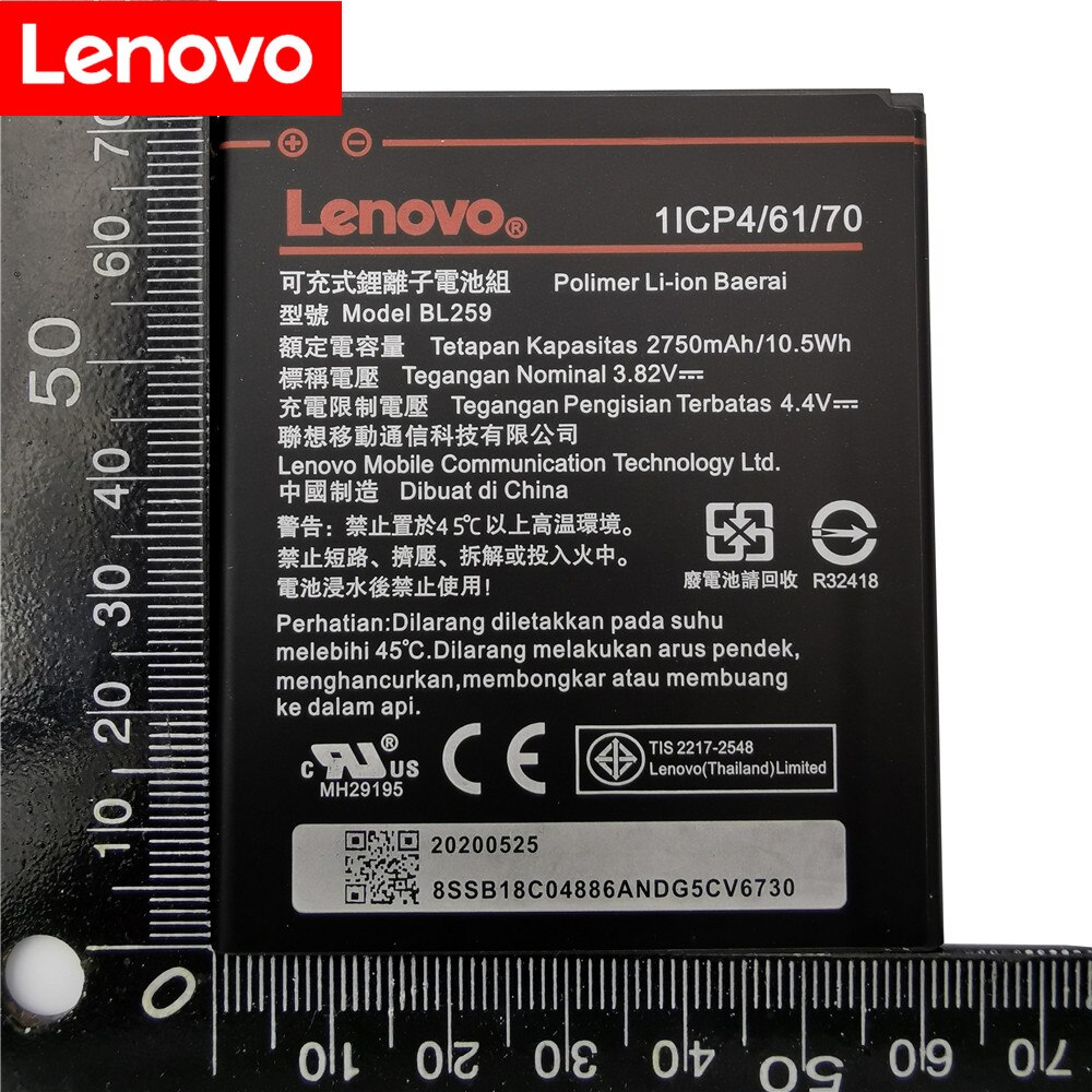ans 100% Original testé 3.82V 2750mAh BL259 pour Lenovo Vibe K5 / K5 Plus / A6020 A6020A40 A6020A46 batterie