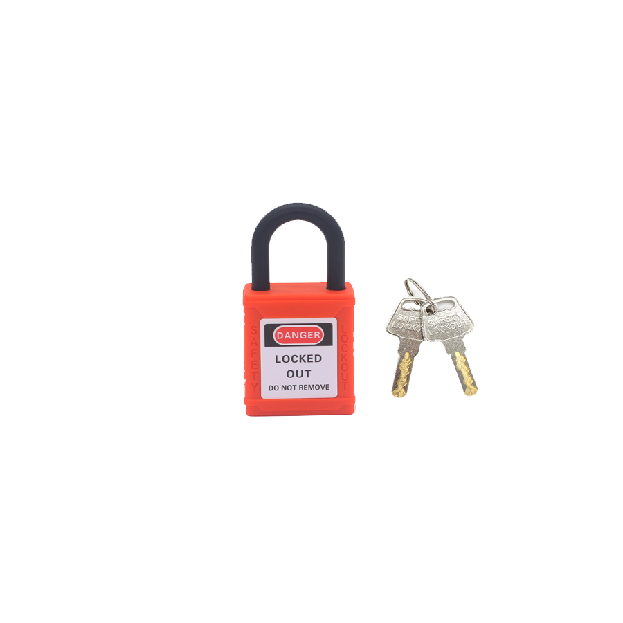Loto lockout industriële beveiliging hangslot 25mm nylon beugel geschikt voor toepassingen industrialesy electricas lockout tagout: Oranje/zwart