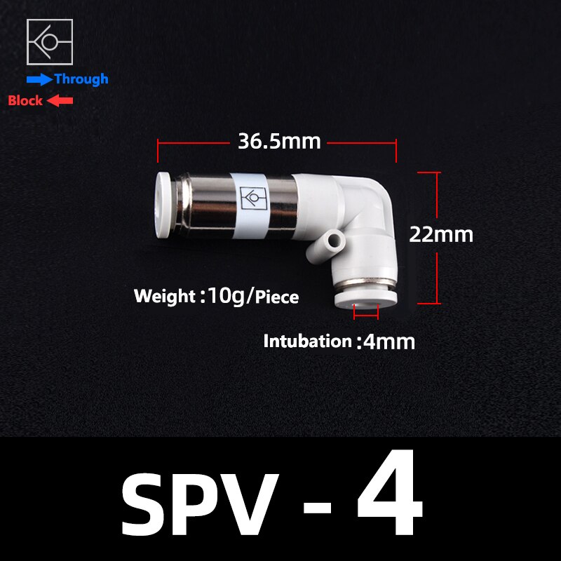 Pneumatic One-way Non Return Check Valve SMC Type Straight Control Check Valve 4mm 6mm 8mm Hose Connetor Tube One-touch Fittings: SPV-4