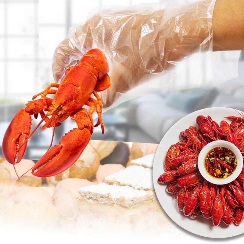 50/100 Pcs Draagbare Transparante Veilig Huidvriendelijke Duurzaam Food Grade Wegwerp Handschoenen Thuis Keuken Restaurant Bakken Tools