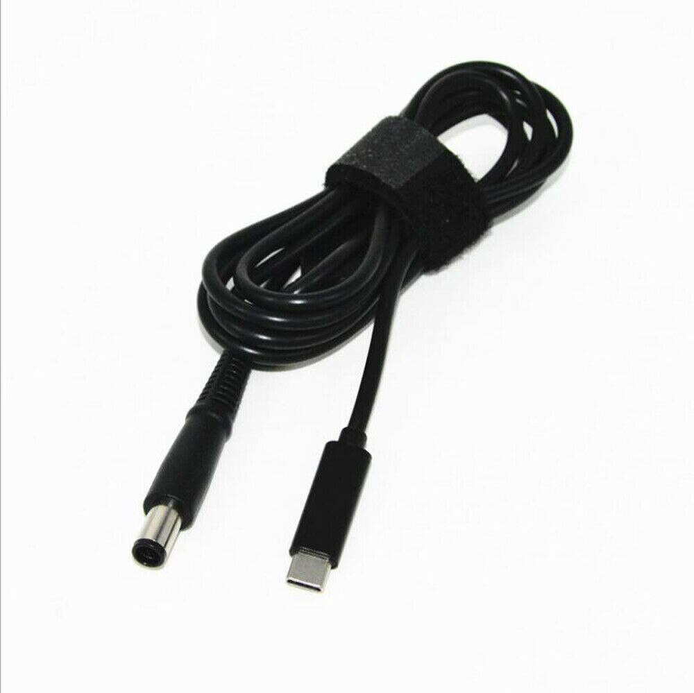 Cable de punta redonda DC PD de USB-C tipo C a 7,4x5,0mm para ordenadores portátiles Dell de 65W o menos
