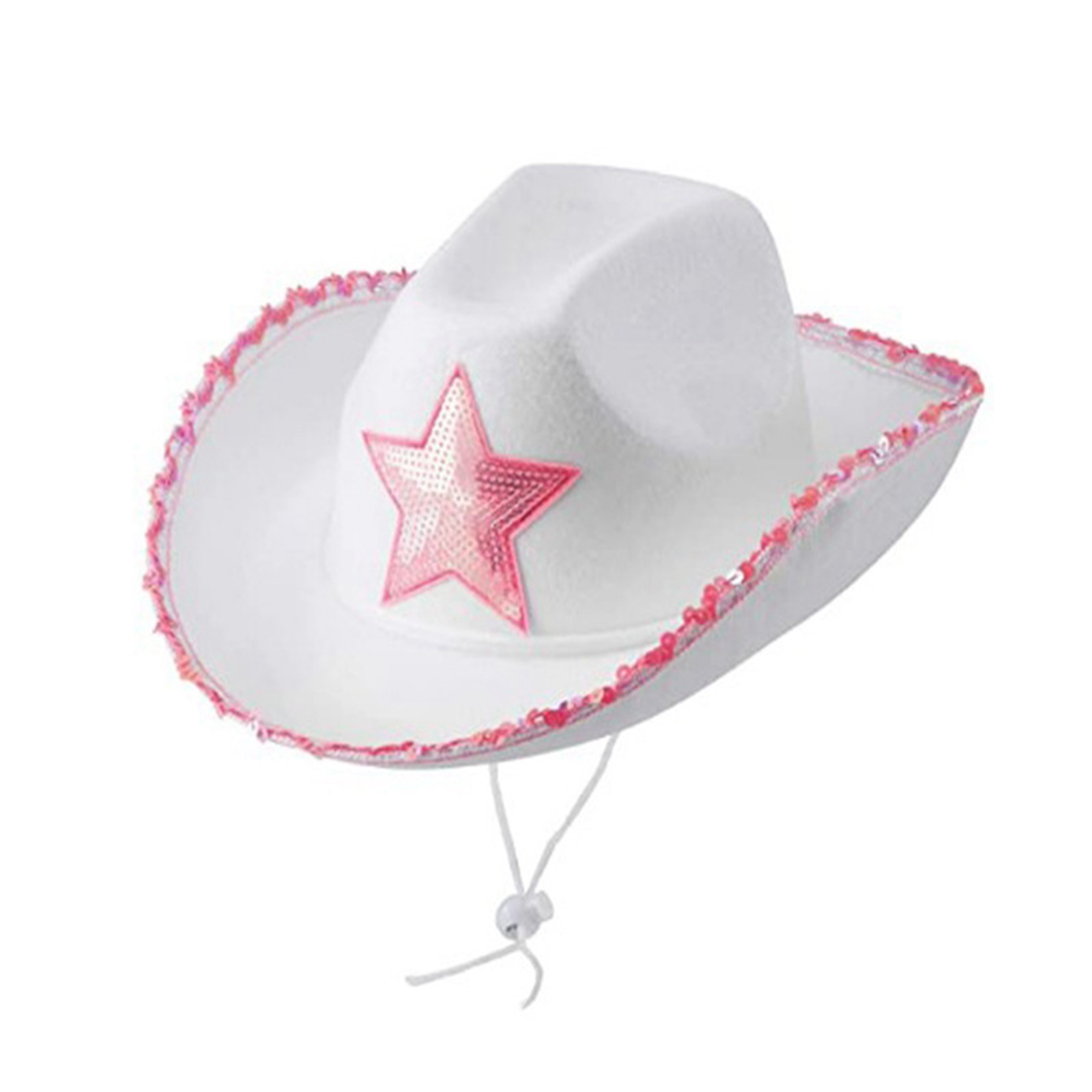Sombrero de vaquera rosa con ribete, sombrero de vaquero de con de Tiara de corona, sombrero de vaquera de fieltro rosa para accesorios de disfraces: E