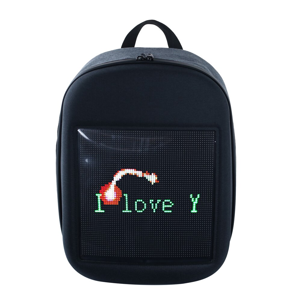 LED Display Screen Backpack Outdoor Dynamic Advertise Backpack DIY Wireless LED Walking Advertising Backpack APP control Screen: Grey