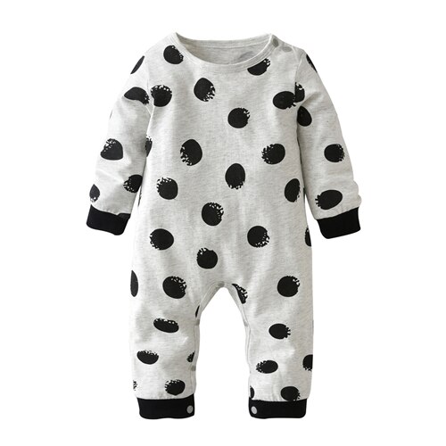 Neugeborenen Baby Jungen Mädchen Infant Kleidung Herbst langarm Dot und Brief Kleinkind Overall Kleidung Outfits: 3M