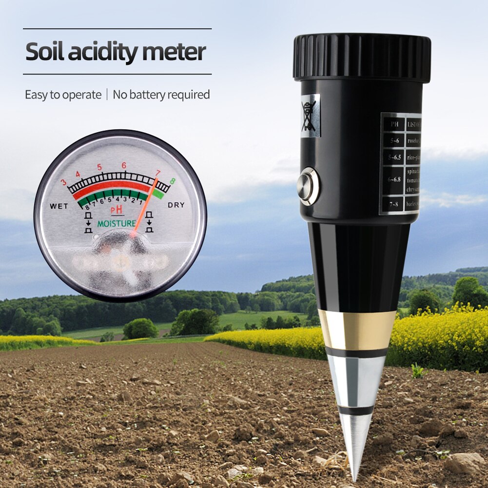 2in1 Portable Soil PH Tester Acidity Humidity Meter Garden Soil Analyzer Greenhouse Potted Crops Planting Cultivating Tool