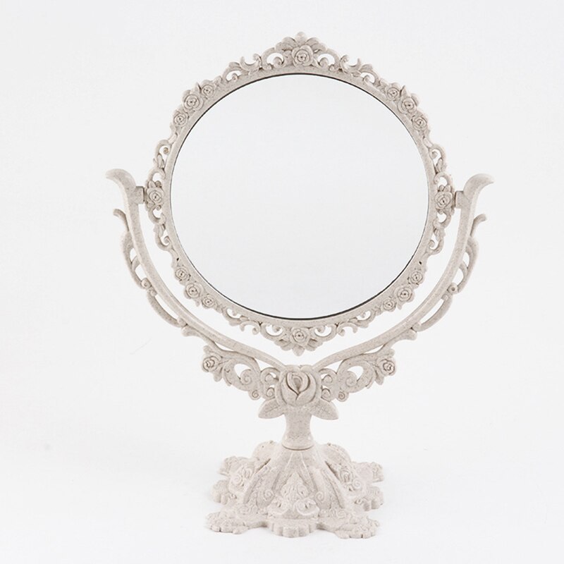 Espejo de maquillaje de escritorio estilo europeo espejo gótico giratorio herramienta de belleza de decoración de Mariposa o rosa redondo Oval forma de corazón espejo de maquillaje: 04