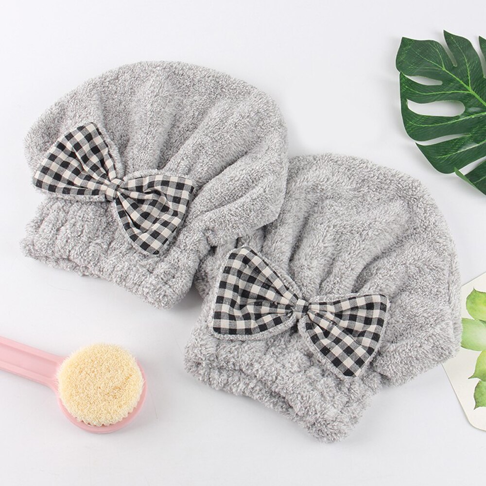 Gorro de fibra de carbón de bambú para mujer, de secado rápido, con lazo, turbante, con capucha con pelo de secado rápido, gorros de baño de agua Magnent