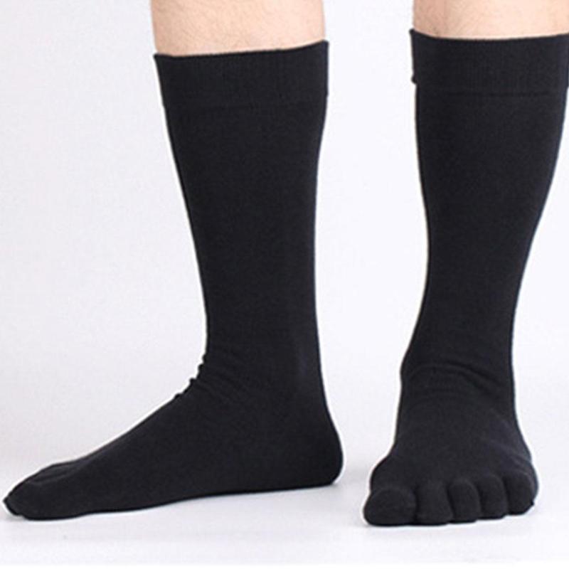 Chaussettes de Sport en coton à cinq doigts pour hommes, Long Tube, chaussettes japonaises en coton respirant, absorbant la sueur et déodorant, chaussettes à orteils fendus