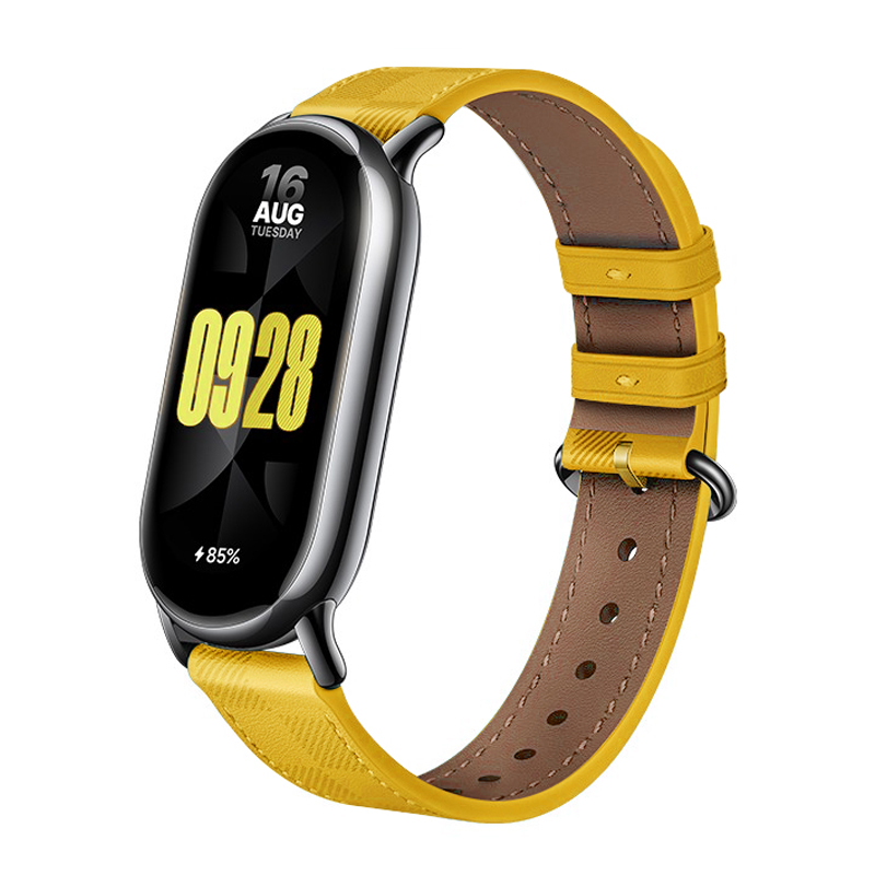 Originalarmband für Xiaomi Mi Band 8 Armbinde Leder Ersatzarmband Miband 8 NFC Nylon Pulseira Mi Band 8 9 Band: Schwarz grau