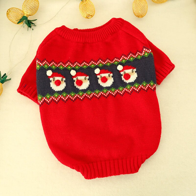 Dog Sweaters For Small Dogs Pet Jumper Christmas Red Dogs Sweater Cat Xmas Crochet Coat For French Bulldog Dachshund: M