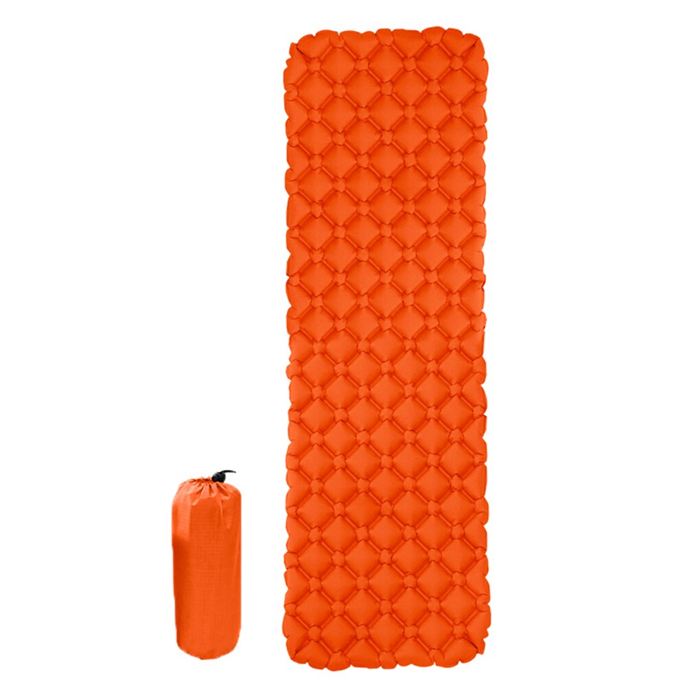 Travel Folding Bed Sleeping Pad Portable Camping Mat Inflatable Waterproof Outdoor Tent Hiking Sleeping Mattress: Orange