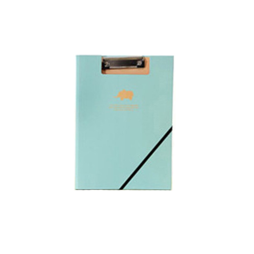 A4 Office Stationary Double-clip Document File Folder Data Paper Clipboards with Bandage: Blue