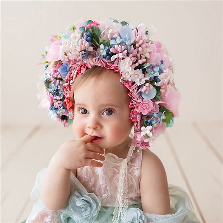 Pasgeboren Baby Bloem Hoofddeksels Fotografie Handgemaakte 3d Bloemen Baby Hoofdband Photo Props Hair Wear Toetreding