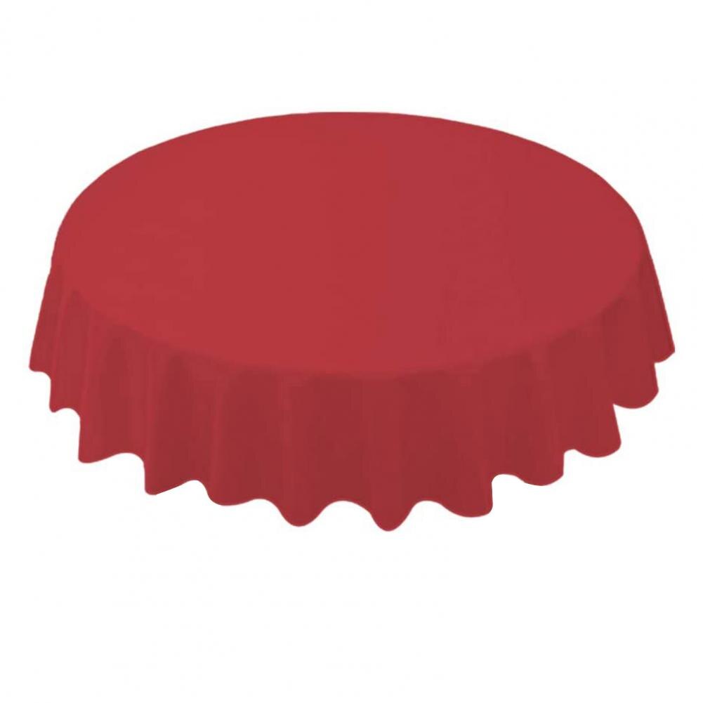 80%HOT84 Inch Round Tablecloth Simple Disposable PE Waterproof Thicker Table Cover Fabric for Home: Red