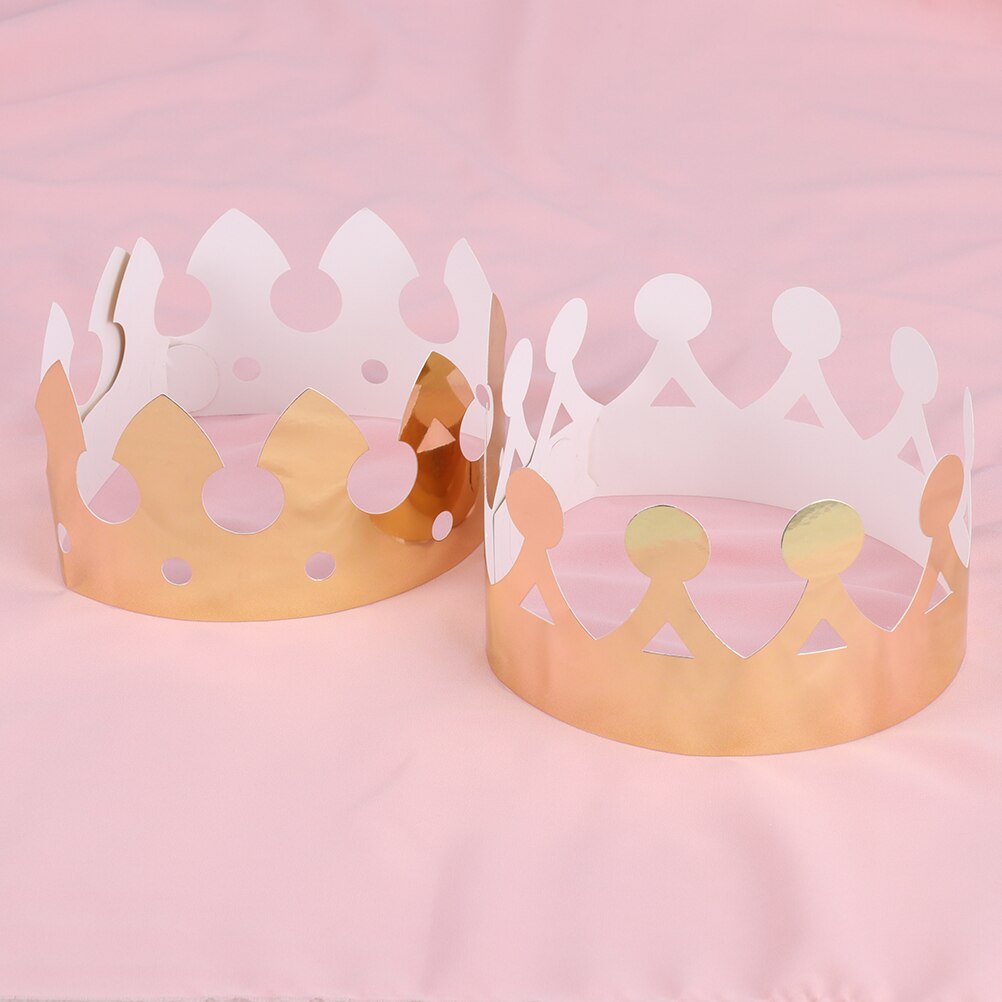 Crown Birthday Hats Golden Paper Crown Cap Baby Shower Celebration Photo Props Paper Hat