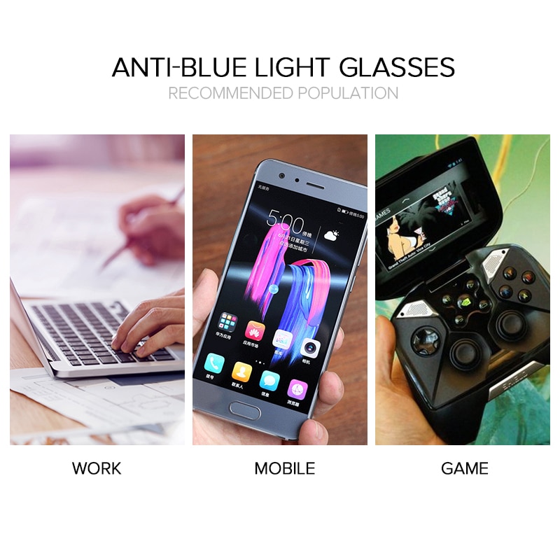 Computer Glasses for Men Anti Blue Light Blocking Eye Glasses Radiation Protection Gaming Eyeglasses Anti Blue Rays Glasses TR90