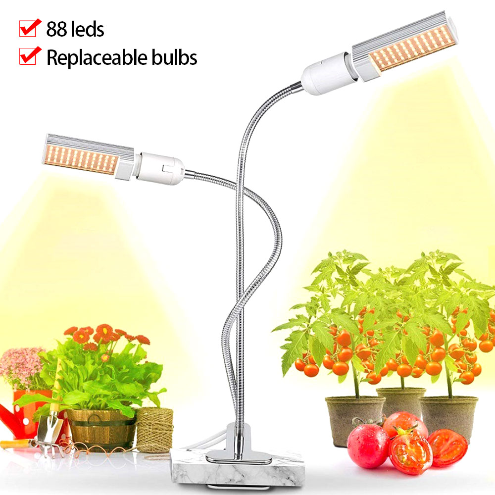 Phyto Lamp Volledige Spectrum LED Grow Light E27 Plant Lamp 45W 88LEDs Dimbare Planten Lampen Voor Planten Ingemaakte groente Bloem