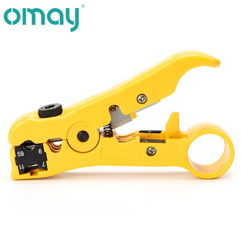 Platte Of Ronde Utp Cat5 Cat6 Draad Coax Coax Strippen Tool Universele Kabel Stripper Cutter Strippen Tangen Tool Voor Netwerk: Yellow